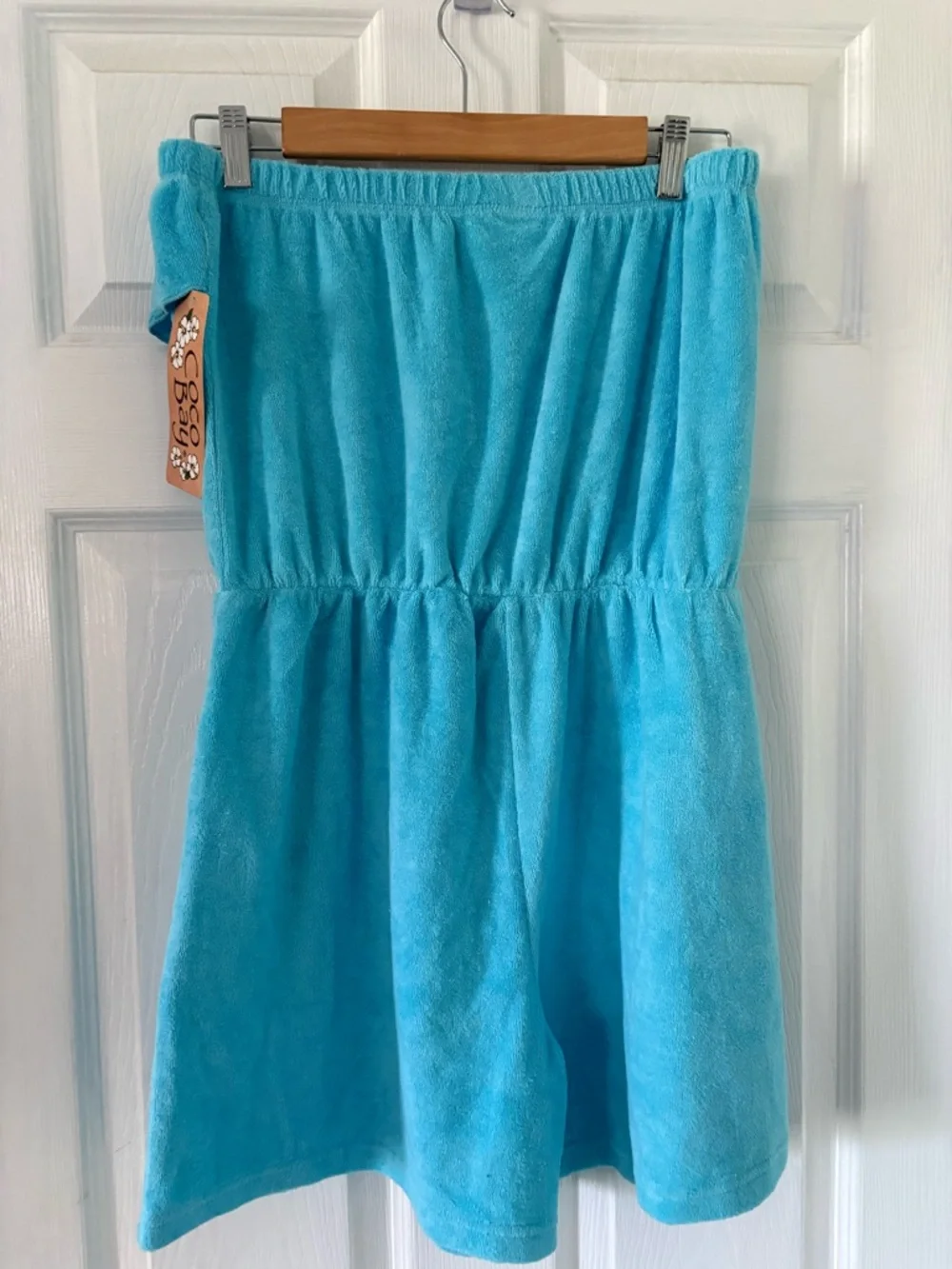 NWT Terry Cloth Strapless Romper Blue Coco Bay Beach Cover Up L - Picture 4 of 7